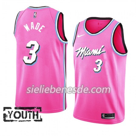 Kinder NBA Miami Heat Trikot Dwyane Wade 3 2018-19 Nike Pink Swingman